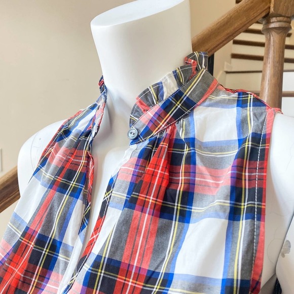 NWT J CREW Sleeveless Tartan Plaid Top, LL0535 - Picture 3 of 8